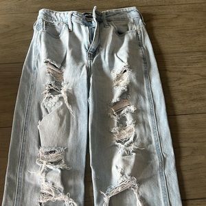 Light blue ripped jeans, 0R, w 24, L 27